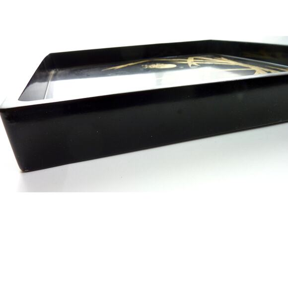 Vintage Serving Tray Black Burmese Lacquer Tray - Picture 5 of 6